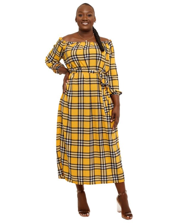 Yellow,White & Black plaid "Safe" Dress
