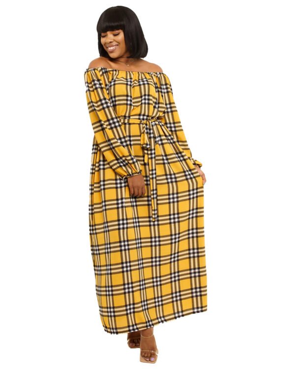 Yellow,White & Black plaid "Safe" Dress