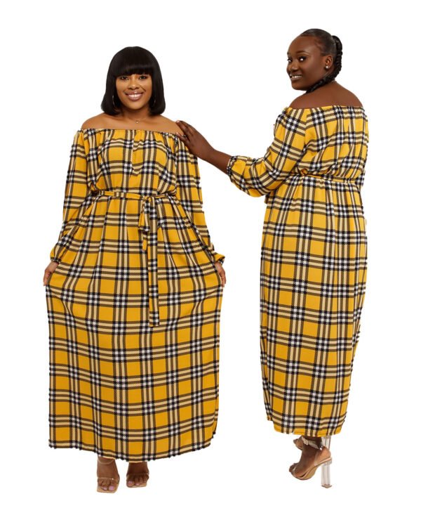 Yellow,White & Black plaid "Safe" Dress