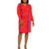 Red with purple streaks "Fire" Jacket dress