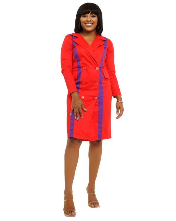 Red with purple streaks "Fire" Jacket dress
