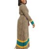 Brown snake skin with green & yellow "Increase" Dress