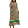 Brown snake skin with green & yellow "Increase" Dress
