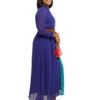 Royal Blue & Turquoise color block "Overcomer" Dress