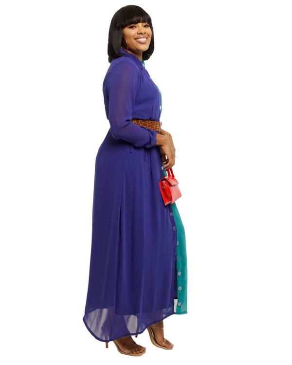 Royal Blue & Turquoise color block "Overcomer" Dress