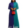 Royal Blue & Turquoise color block "Overcomer" Dress