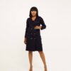 Navy Blue "Milliant" Dress with Gold & Royal blue bottons