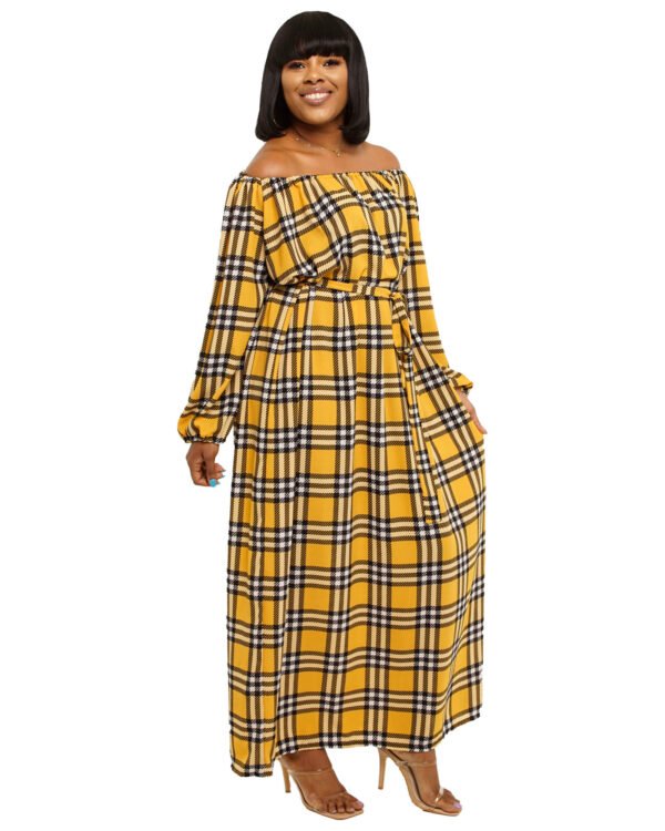 Yellow,White & Black plaid "Safe" Dress