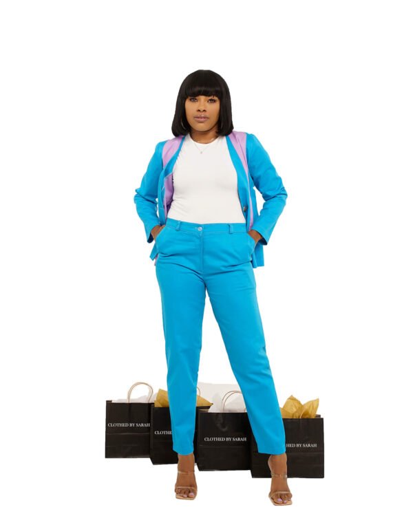 Pastel blue and purple "Knew" Jacket suit