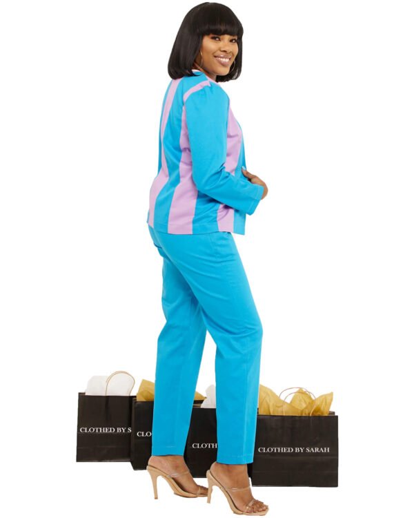 Pastel blue and purple "Knew" Jacket suit