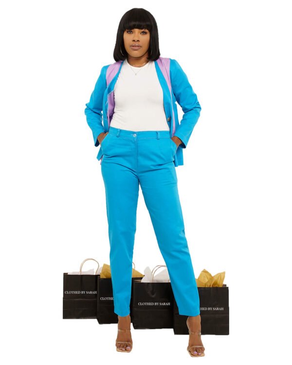 Pastel blue and purple "Knew" Jacket suit