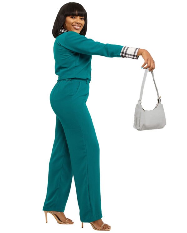 Turquoise with black & white plaid trimmings "Newness" Set