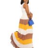 Nude,White and Yellow "Seasons" Skirt