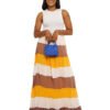 Nude,White and Yellow "Seasons" Skirt