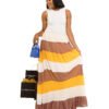 Nude,White and Yellow "Seasons" Skirt