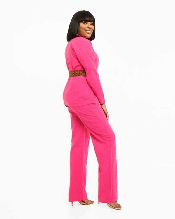 Rose pink double breasted "Power" Suit