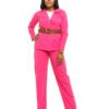 Rose pink double breasted "Power" Suit