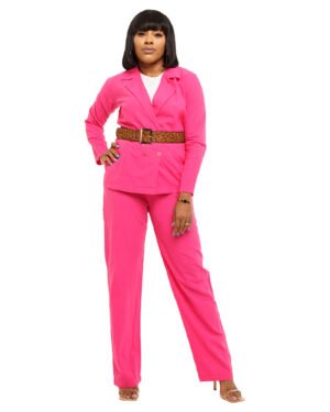 Suit Power 00 Rose pink double breasted "Power" Suit