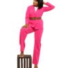 Rose pink double breasted "Power" Suit