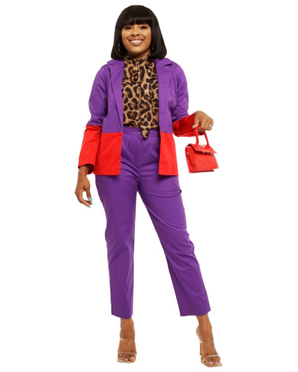 Pants suit Royalty 2 Purple & Red color block "Royalty" Pants suit
