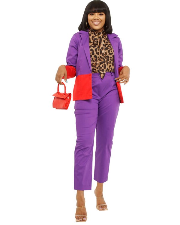 Pants suit Royalty 3 Purple & Red color block "Royalty" Pants suit