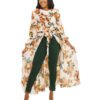 Floral with ruffled neckline "Eden" Top
