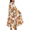 Floral with ruffled neckline "Eden" Top