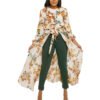 Floral with ruffled neckline "Eden" Top