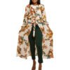 Floral with ruffled neckline "Eden" Top