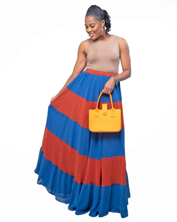 Orange & Blue "Water & Fire" Maxi Skirt