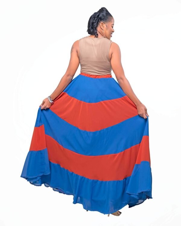 Orange & Blue "Water & Fire" Maxi Skirt