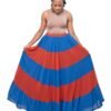 Orange & Blue "Water & Fire" Maxi Skirt