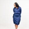 DSC09665 Navy Blue "Ruffled" Skirt Set