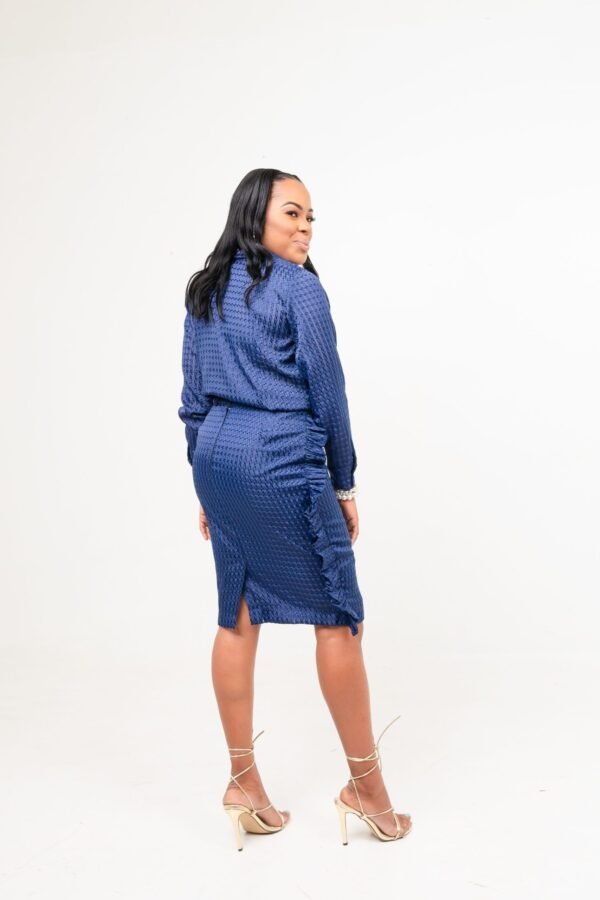 DSC09670 Navy Blue "Ruffled" Skirt Set