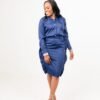 DSC09672 Navy Blue "Ruffled" Skirt Set