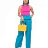 Sea Blue Wide Leg "Peace" Pants