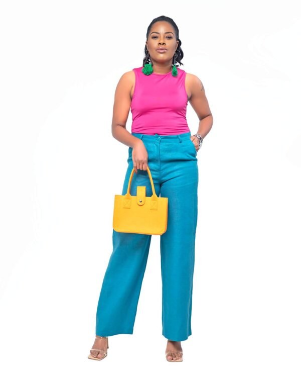 Sea Blue Wide Leg "Peace" Pants