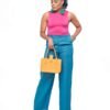 Sea Blue Wide Leg "Peace" Pants