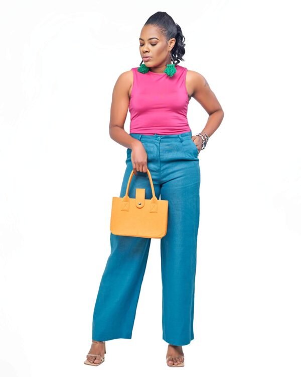Sea Blue Wide Leg "Peace" Pants