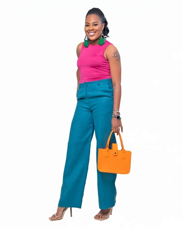 Sea Blue Wide Leg "Peace" Pants