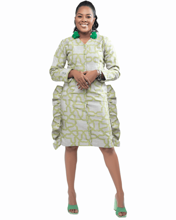 Lime Green & Grey "Shades of Wealth" Dress