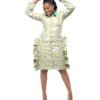 Lime Green & Grey "Shades of Wealth" Dress