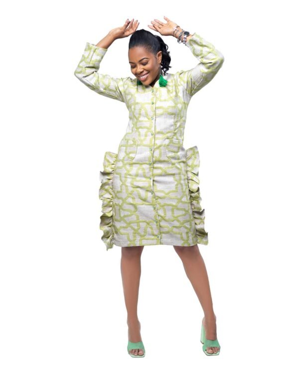 Lime Green & Grey "Shades of Wealth" Dress