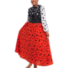 Orange, White & Black "Dotted" Polka Dot Dress