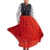 Orange, White & Black "Dotted" Polka Dot Dress