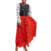 Orange, White & Black "Dotted" Polka Dot Dress
