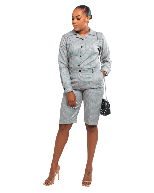 Grey "Chill" Shorts Set