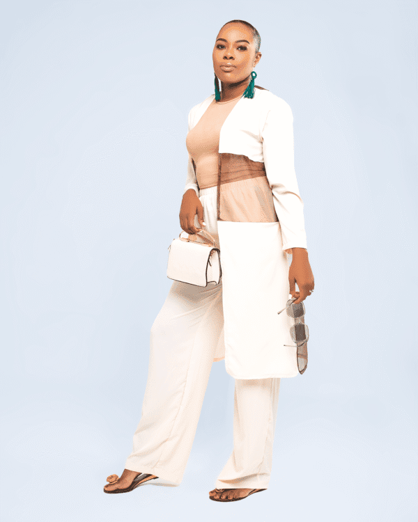 Cream & Brown "Holiday" Pants Set