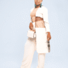 Cream & Brown "Holiday" Pants Set