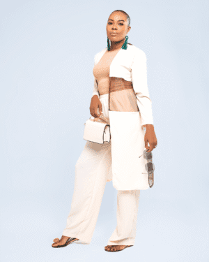 Cream & Brown "Holiday" Pants Set